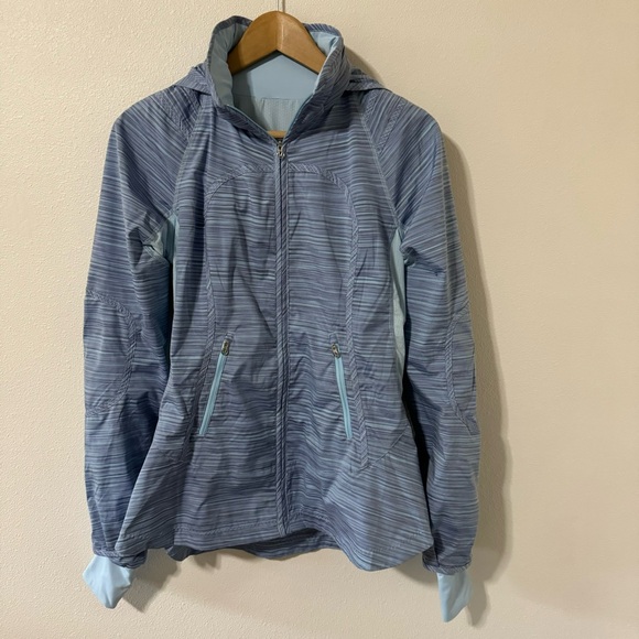 Lululemon Run: Make A Break Jacket Twisted Stripe Caspian Blue / Caspian Blue-6 - Picture 3 of 14